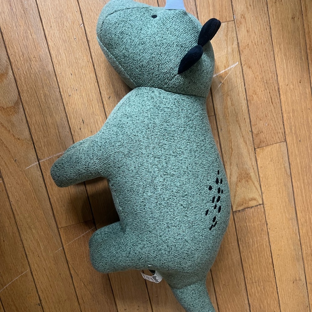 Pillowfort Dinosaur Green Plush Sweater Knit Pillow Stuffed Triceratops